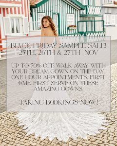 Black Friday Wedding Dress Sample Sale